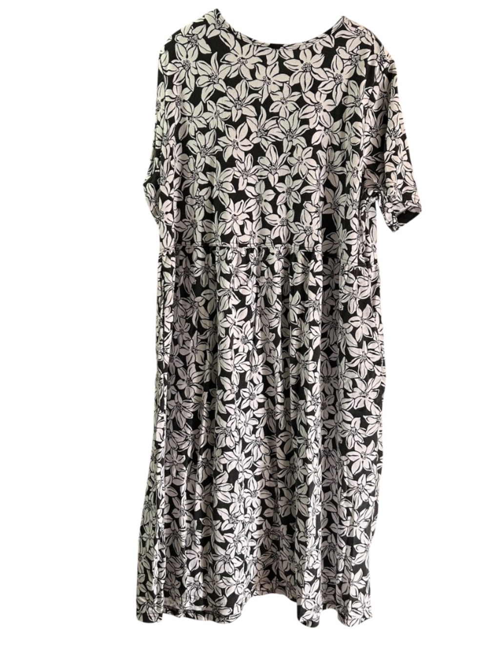 Women Within Short Sleeve Cotton Floral Long Dress with Pockets Size 2X - Picture 2 of 6